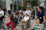 札幌市内での車いす介助訓練